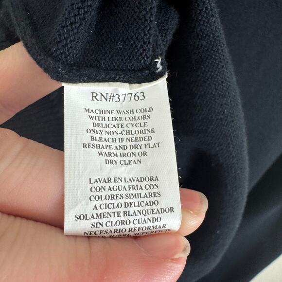 John Henry Black 100% Cotton Tight Knit Lightweight Pullover Sweater Vest Size L - Picture 5 of 5